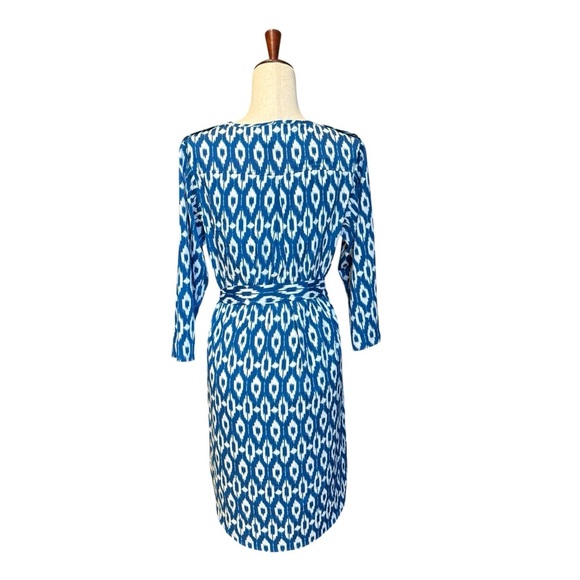 Anthropologie Maeve Ikat Blue Patterned Women's Belted Shirt Dress. Size S #1612 - Picture 5 of 7